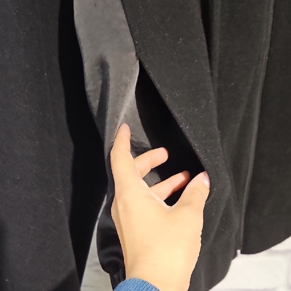 Simply Vera Vera Wang Black Satin Back Bomber Jacket - Picture 5 of 8